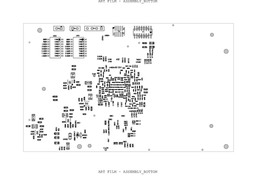 An example of a PCB layout for assembly.