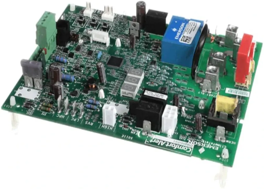 Close-up view of an air conditioner's main control board.