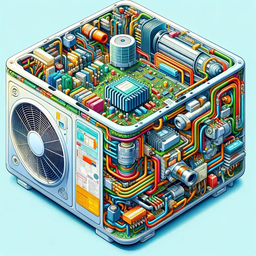 A PCB inside an air conditioner unit.