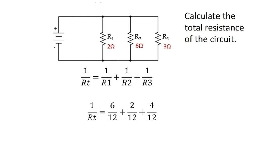 Diagram showing resistors connected in series and in parallel.