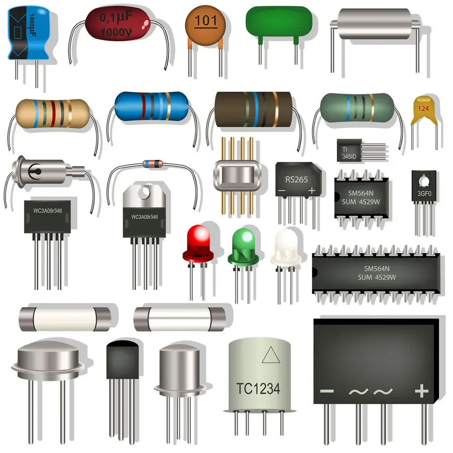 A close-up of a circuit board with various electronic components.