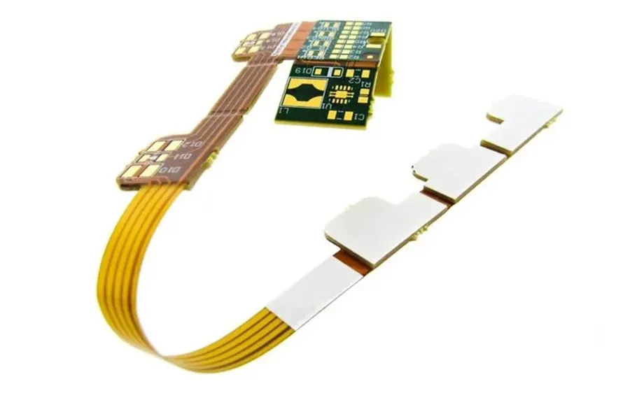 A thin, bendable flexible circuit board.