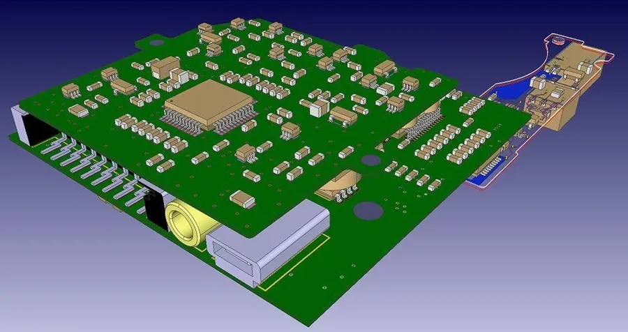 Multiple users working on the same PCB design on different computer screens.