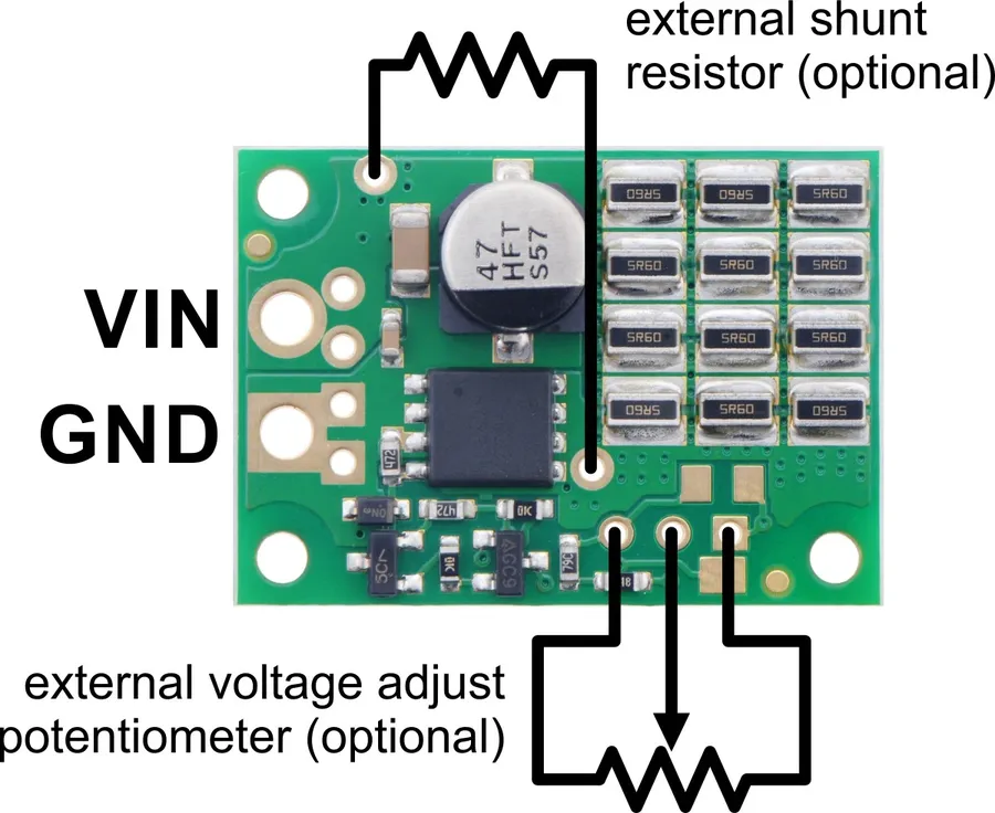 A shunt resistor soldered onto a PCB.