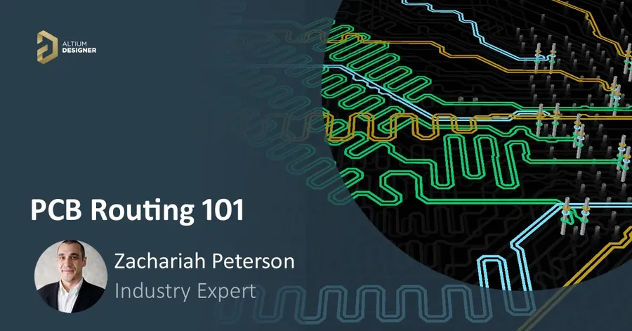 A detailed view of the routing traces on a PCB.