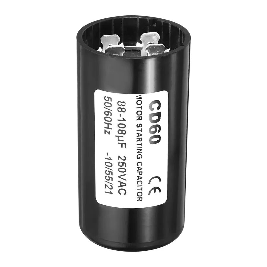 Side-by-side view of a start capacitor and a run capacitor.