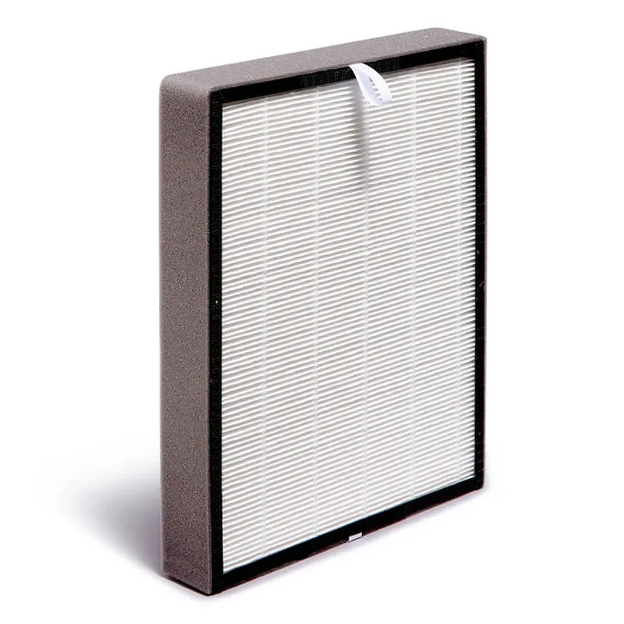 A close-up of an air purifier filter designed to trap particles.