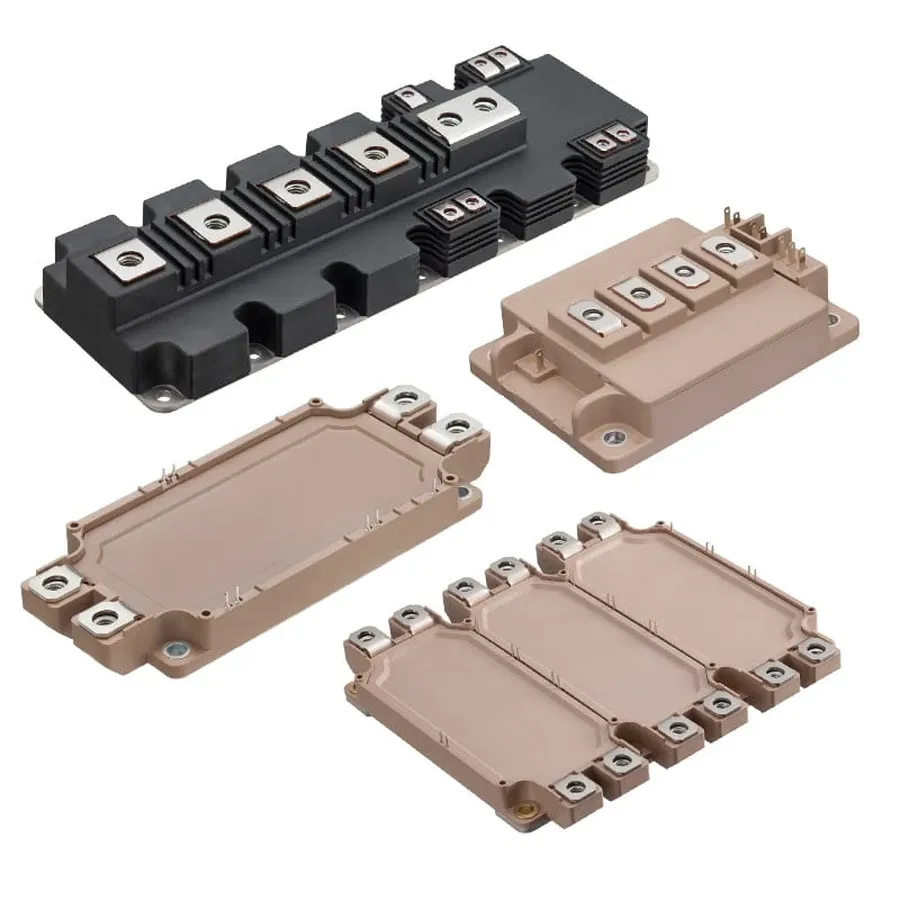 An industrial inverter using IGBT modules.