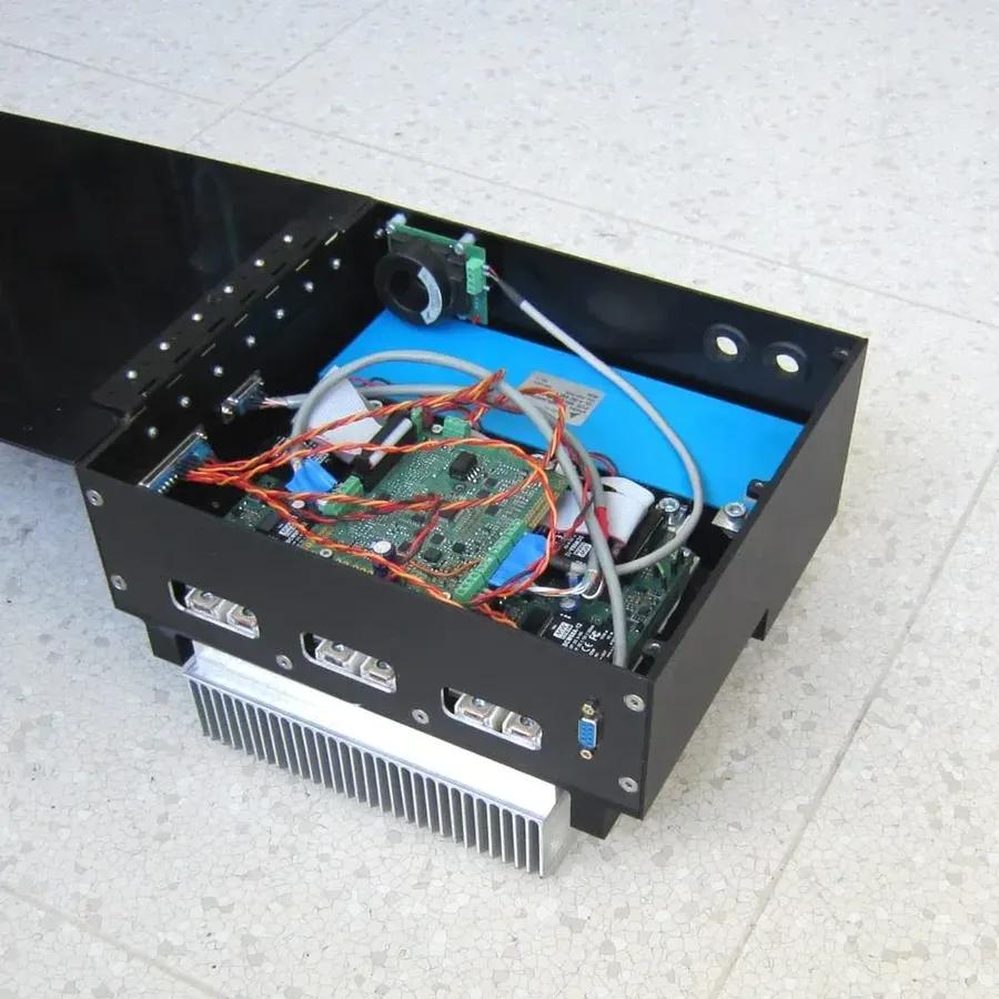 An electric motor with an IGBT based driver module.