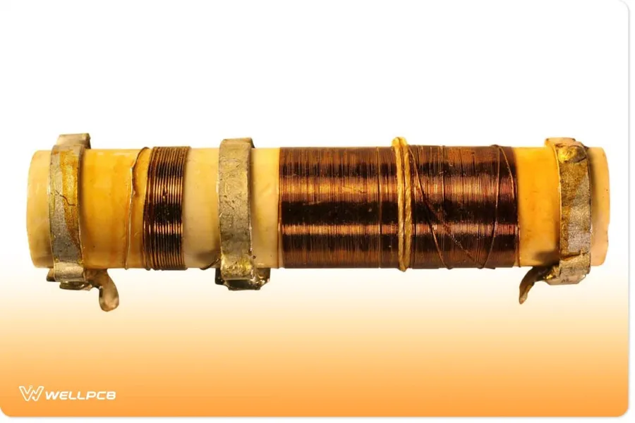 A side-by-side view of a wire wound resistor and a film resistor.