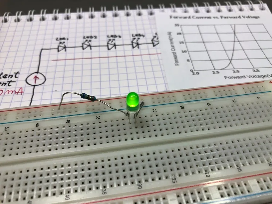 Multiple LEDs connected in a parallel circuit.