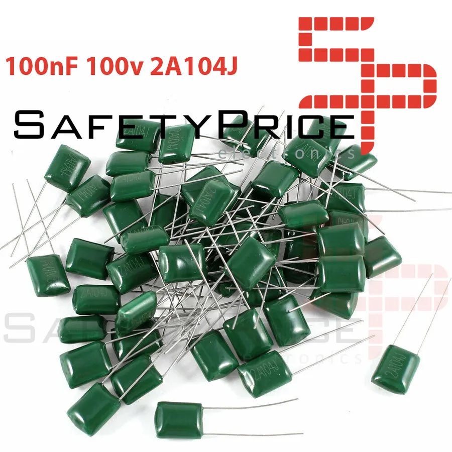 Various electronic circuits using 100nF capacitors.