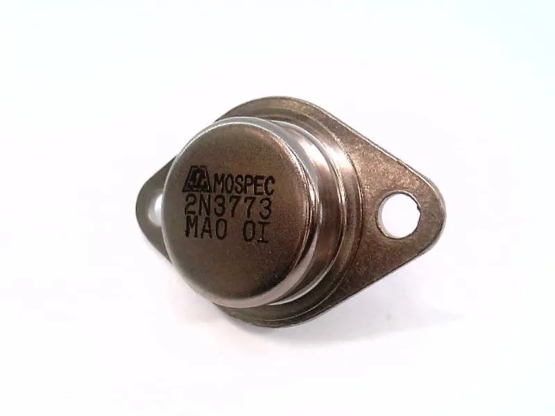 A close-up shot of a 2N3773 transistor.