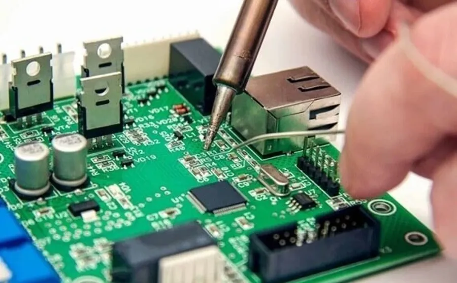 A view of several fully assembled PCBs.