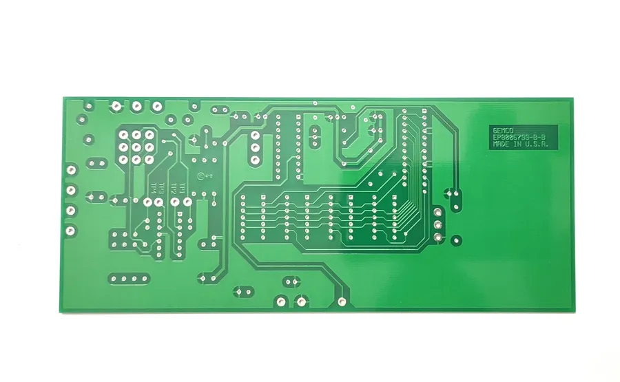 Comparison of a single-sided and a double-sided PCB.
