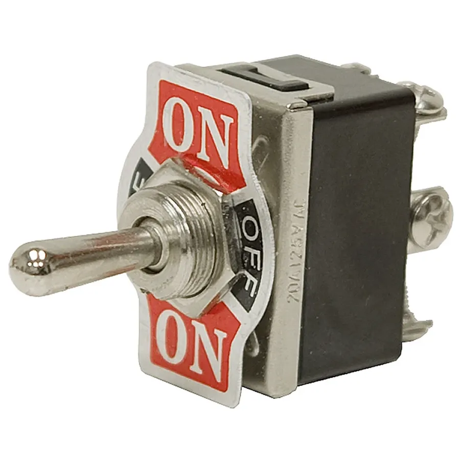 A toggle switch with its lever visible.
