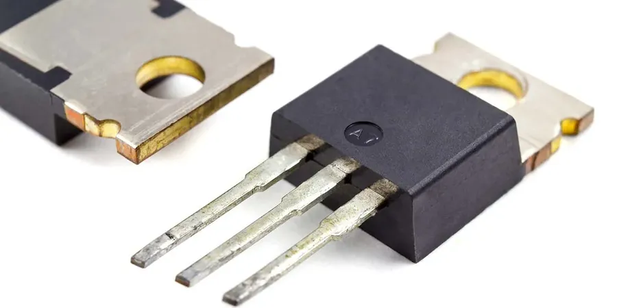 A field-effect transistor (FET) with visible terminals.