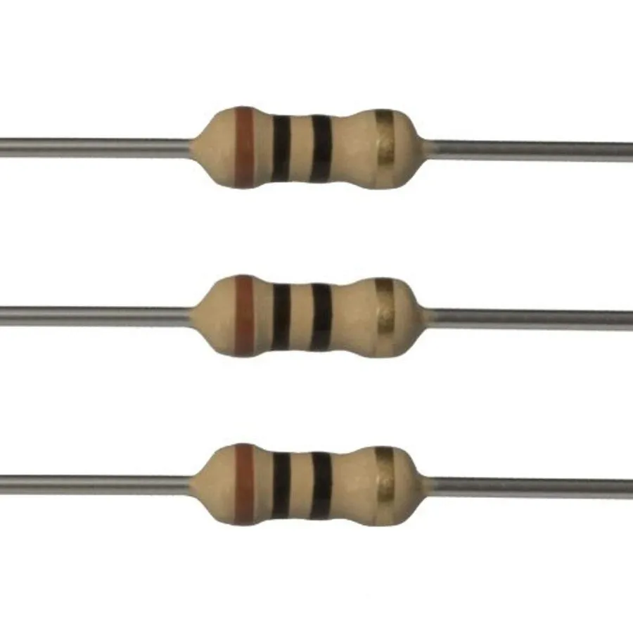 A 10 ohm resistor with its power rating specifications visible.