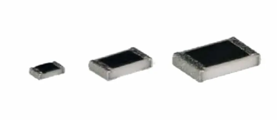 Close-up image of surface mount resistors on a circuit board.