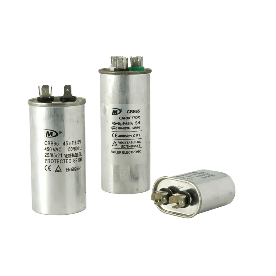 CBB65 capacitor with its specifications and markings visible.