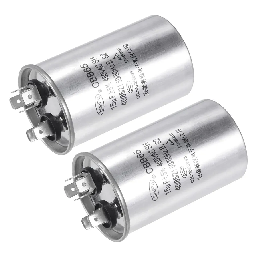 An oval-shaped CBB65 capacitor.