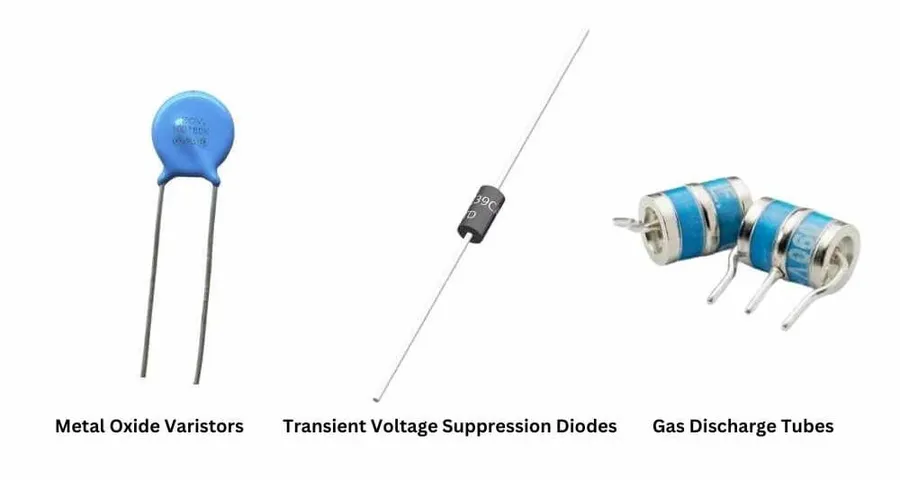 Side by side comparison of a metal oxide varistor and a TVS diode.