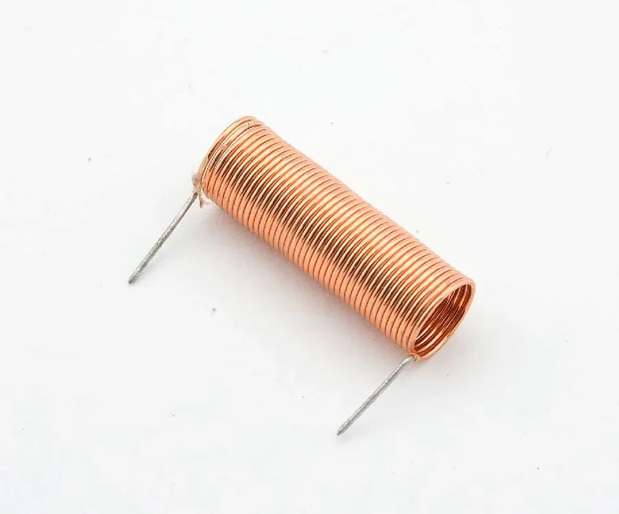 A close up image of various inductors.