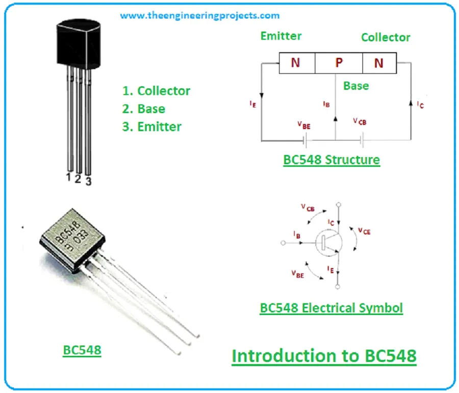 A basic switching circuit controlled by a BC548 transistor.