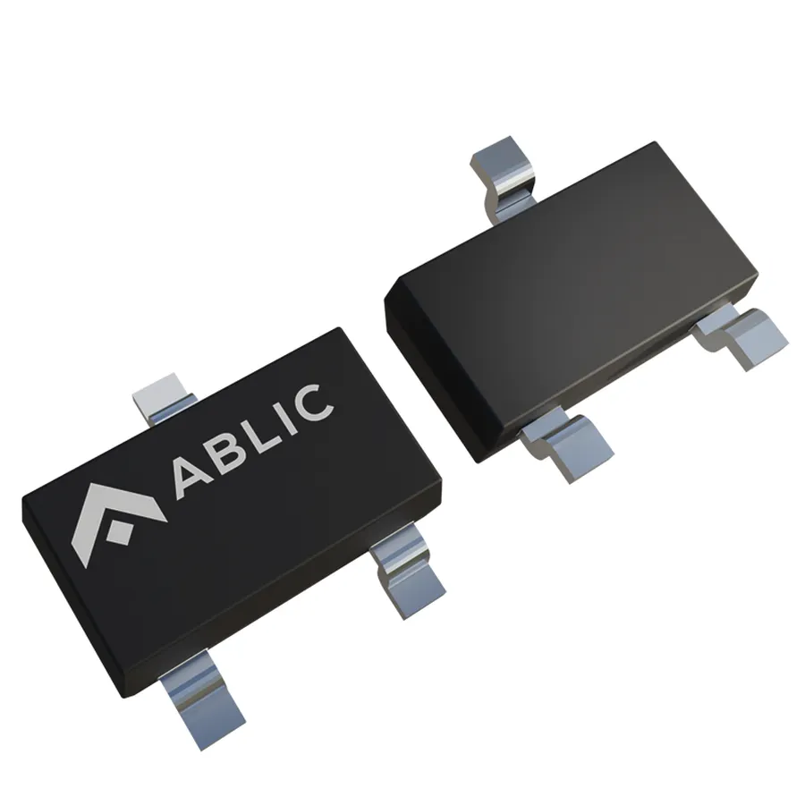 A SOT-23 package SMD transistor.