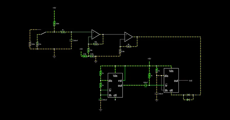 A side-by-side comparison of different online circuit simulator interfaces.