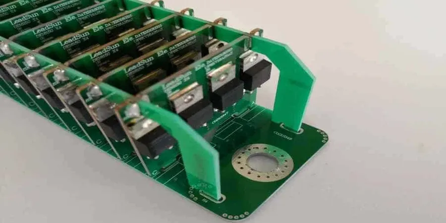 A high voltage PCB showing larger spacing between high-voltage components.