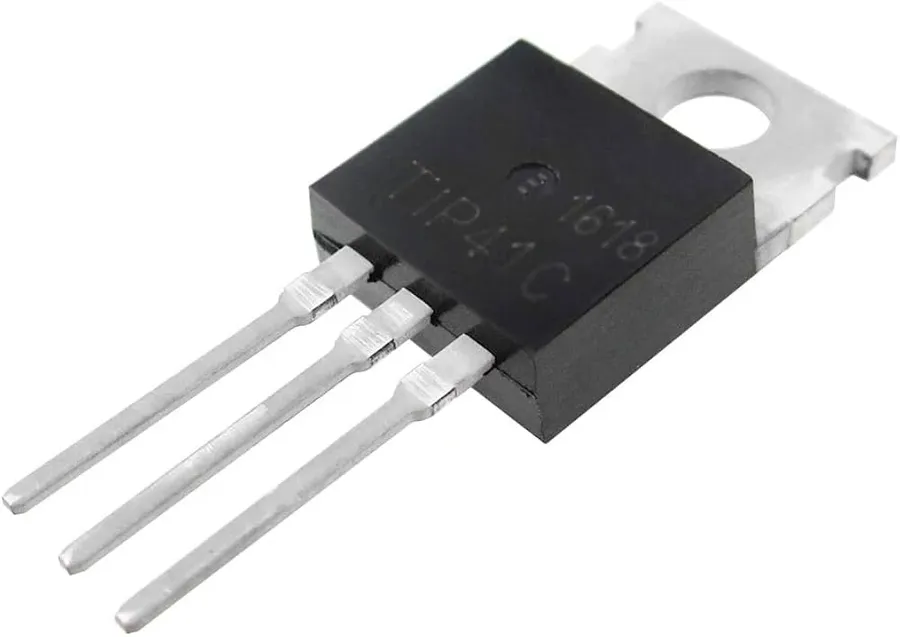 A circuit board with a TIP41C transistor in use.
