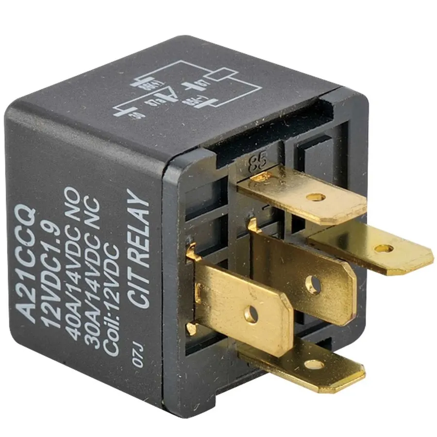 A collection of different automotive relays.