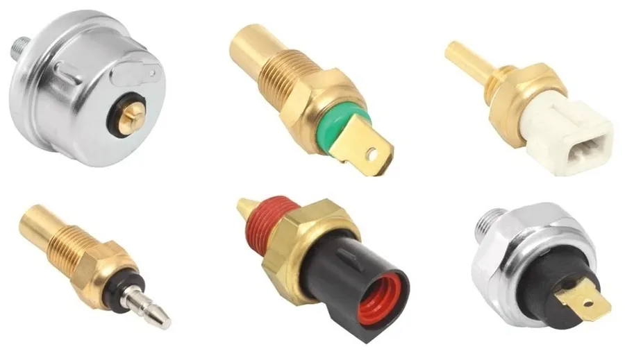 Examples of automotive switches and sensors used in a car.
