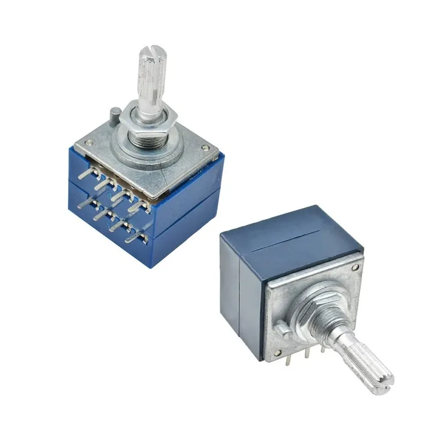 Electronic potentiometer used for volume control on an audio device.