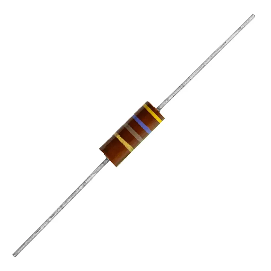 A circuit board with various electronics components, including carbon composite resistors.