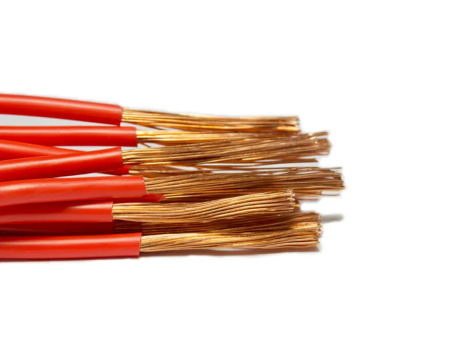 A bundle of copper wires.