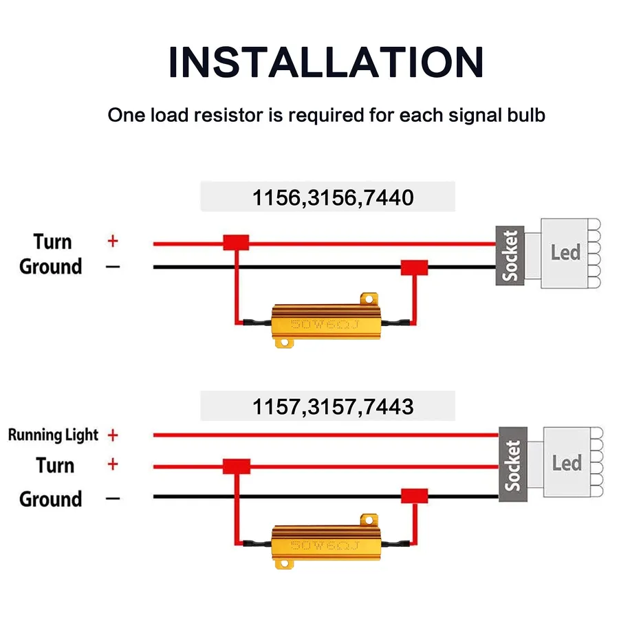An LED light as a load in a circuit.