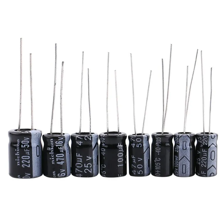 A screenshot of an online marketplace showing various capacitors for sale.