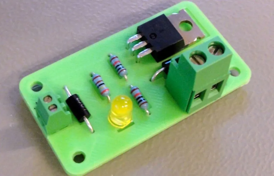A 3D printed circuit board integrated into an electronic device.