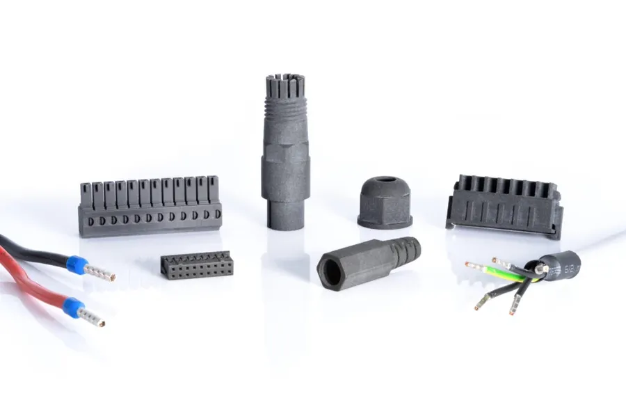 Examples of materials used in electronic connectors.