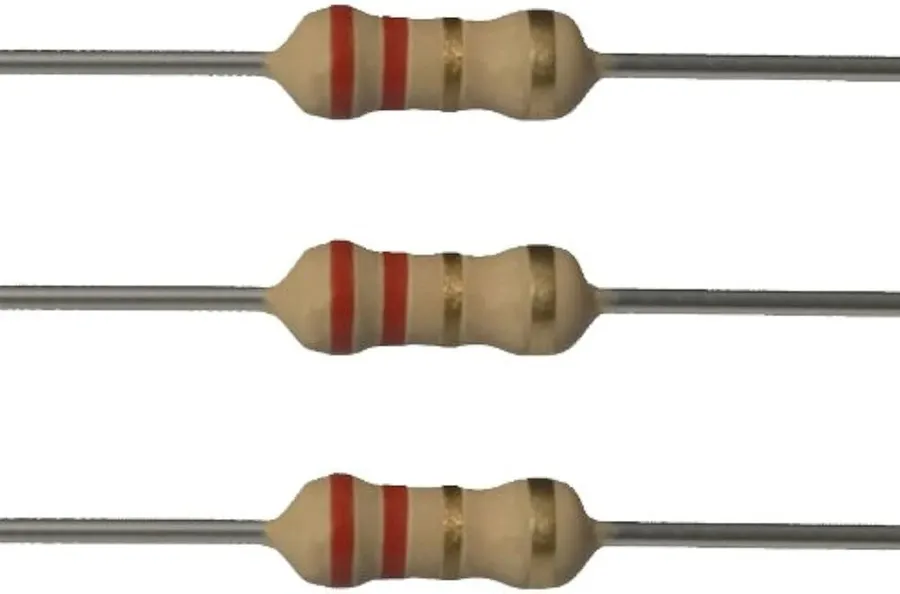 Various package sizes of 2.2 ohm resistors.