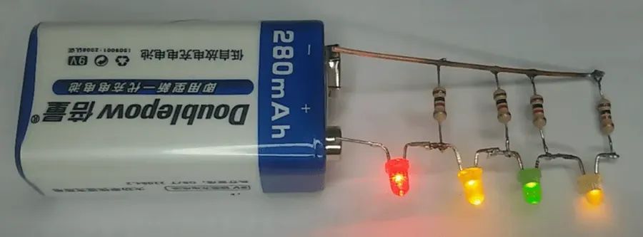 A circuit board with a 1k ohm resistor integrated.