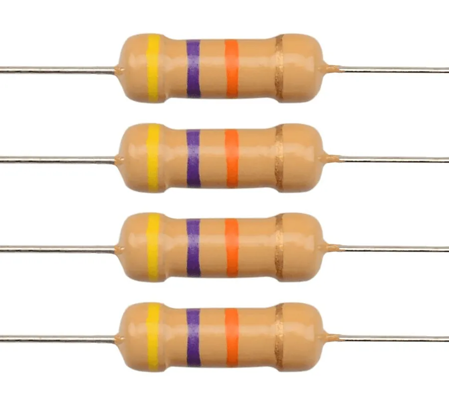 A circuit diagram showing a 47 ohm resistor in a typical application.