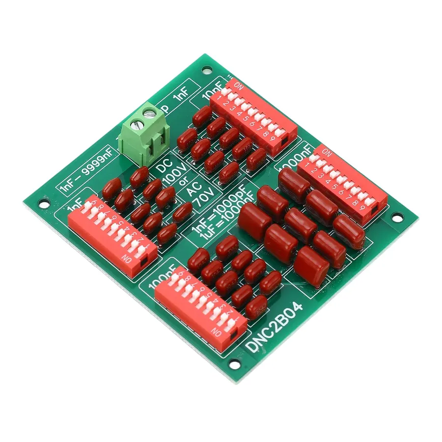 A circuit board with a 1nF capacitor.