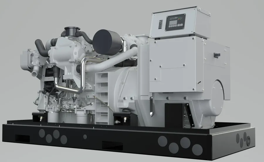 A diesel generator set with a control system.