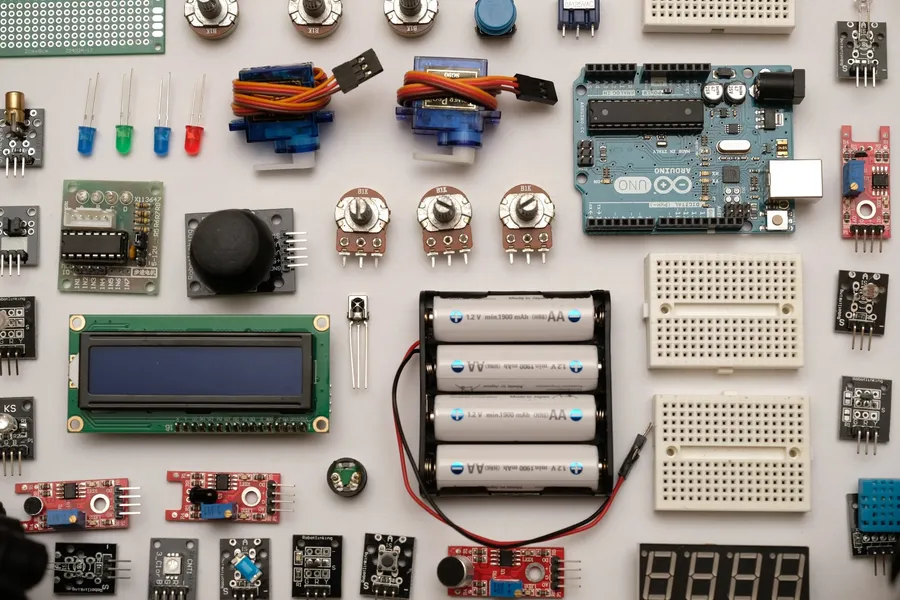 A well-organized inventory of electronic components.