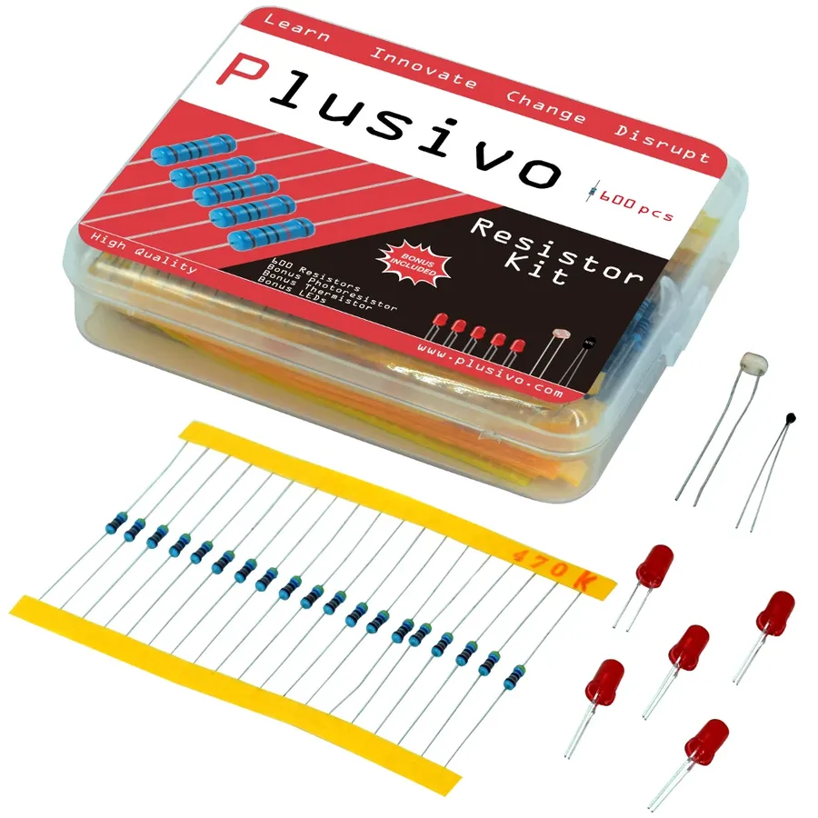 A well-organized resistor kit with components neatly arranged in compartments.