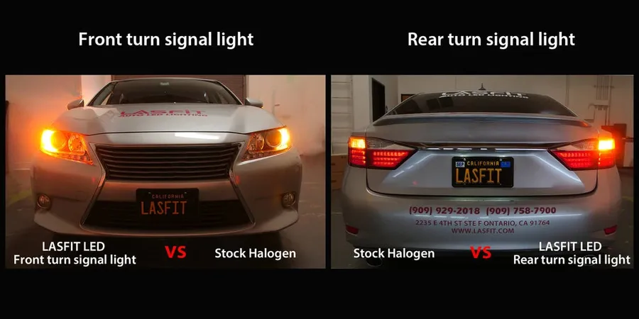 A car with its turn signal flashing rapidly.