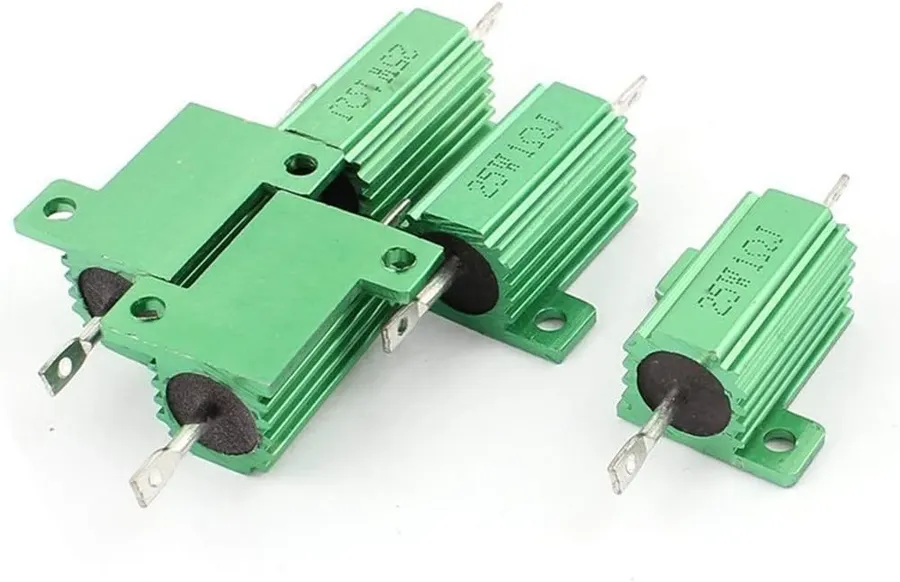 A load resistor mounted on a heat sink.